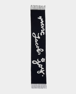 Czarno-biały szalik z frędzlami - Image #2