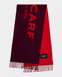 Burgundowo-czerwony szalik z logo - Image #0