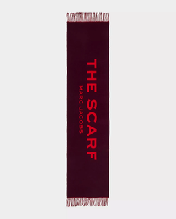 Burgundowo-czerwony szalik z logo - Image #2