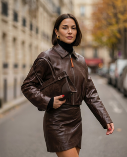 Czekoladowa ramoneska Jeff - Image #1