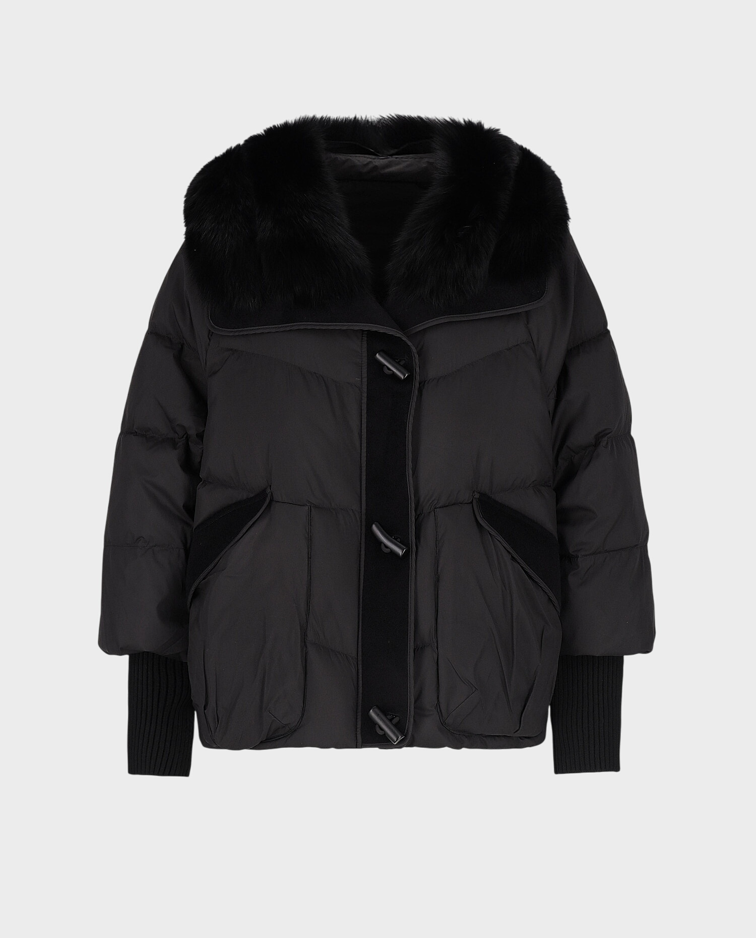 Czarna kurtka z kołnierzem Nevosa - Image #0