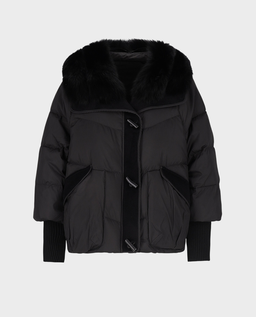 Czarna kurtka z kołnierzem Nevosa - Image #0