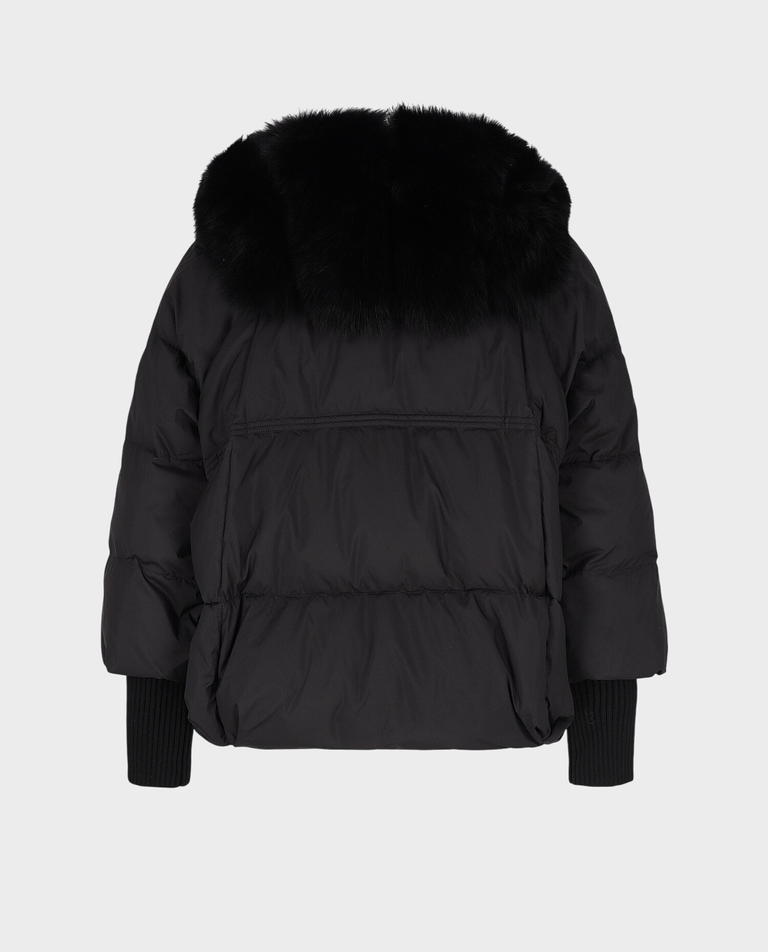 Czarna kurtka z kołnierzem Nevosa