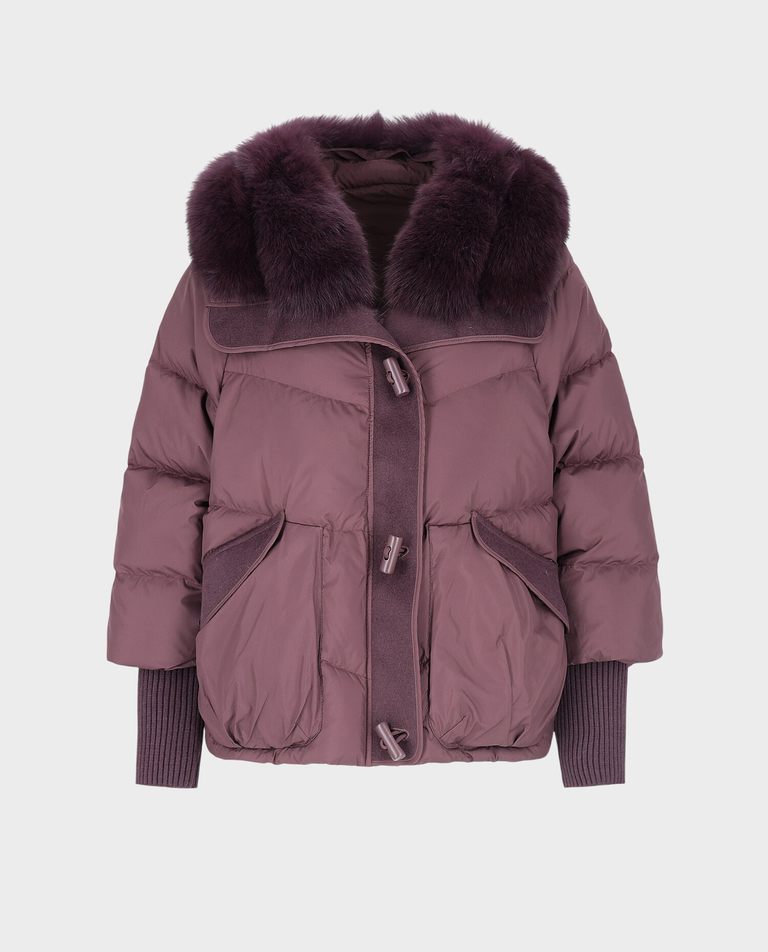 Fioletowa kurtka z kołnierzem Nevosa