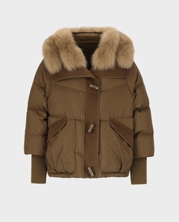 Kurtka khaki z kołnierzem Nevosa - Image #0