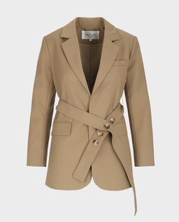 Beżowa marynarka z paskiem Olivia - Image #0