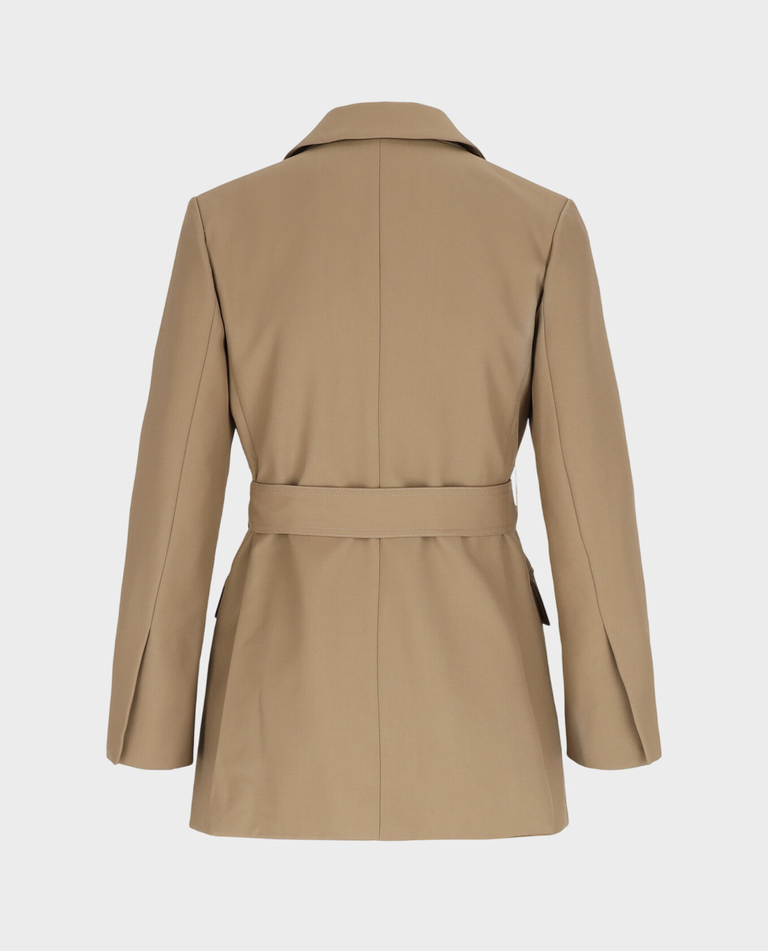 Beżowa marynarka z paskiem Olivia