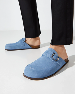 Zamszowe mule z klamerką - Image #0