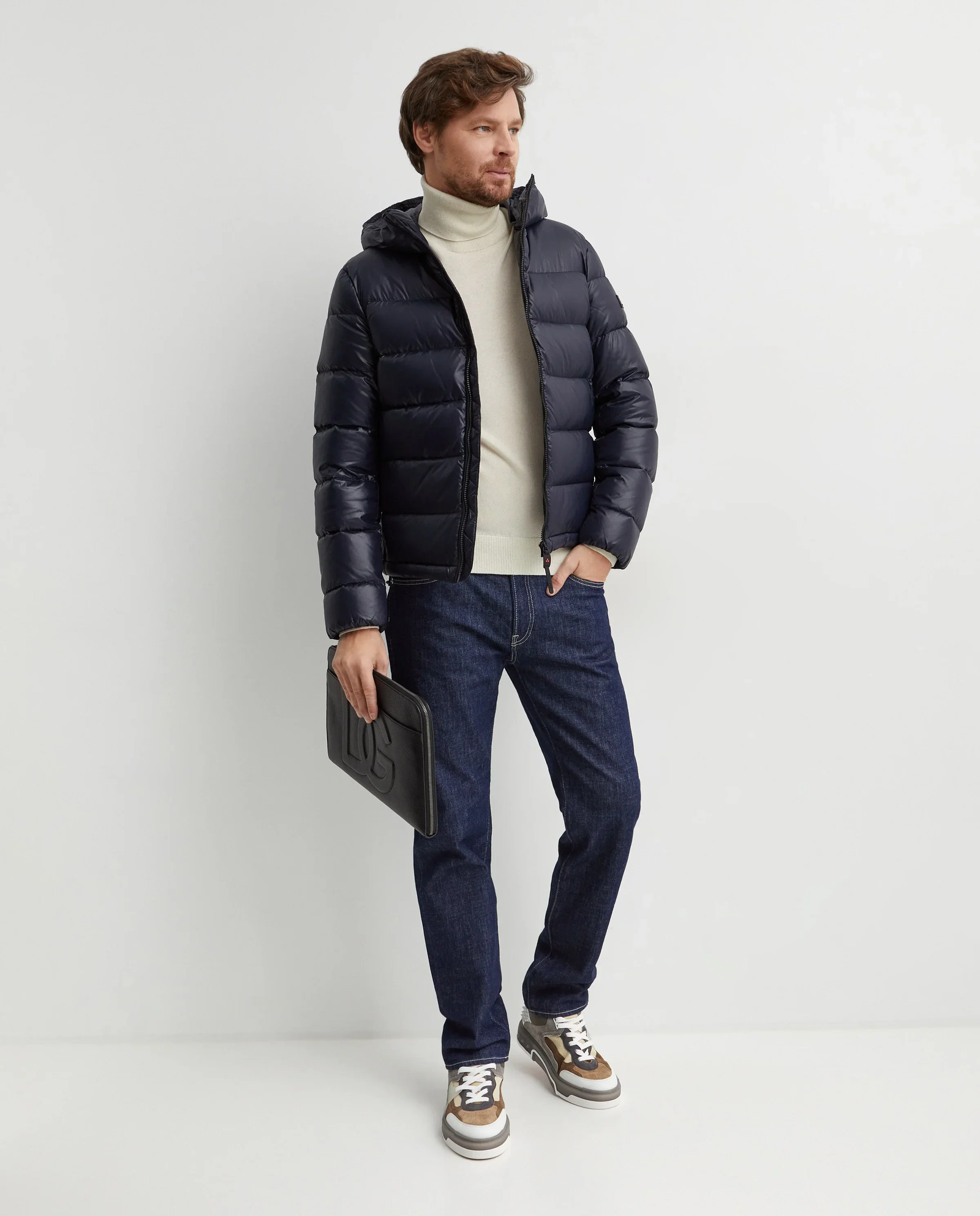 Granatowa pikowana kurtka - Image #2