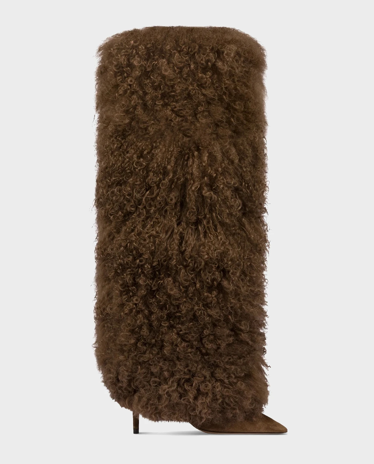 Futrzane kozaki na szpilce 105