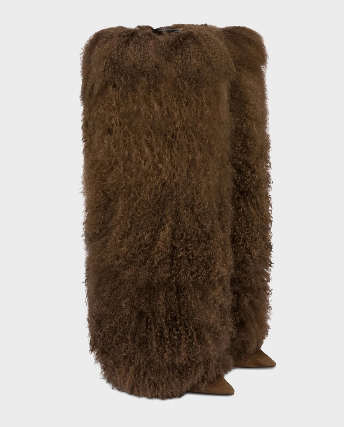 Futrzane kozaki na szpilce 105 - Image #2