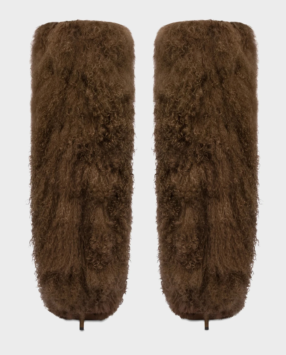 Futrzane kozaki na szpilce 105 - Image #4