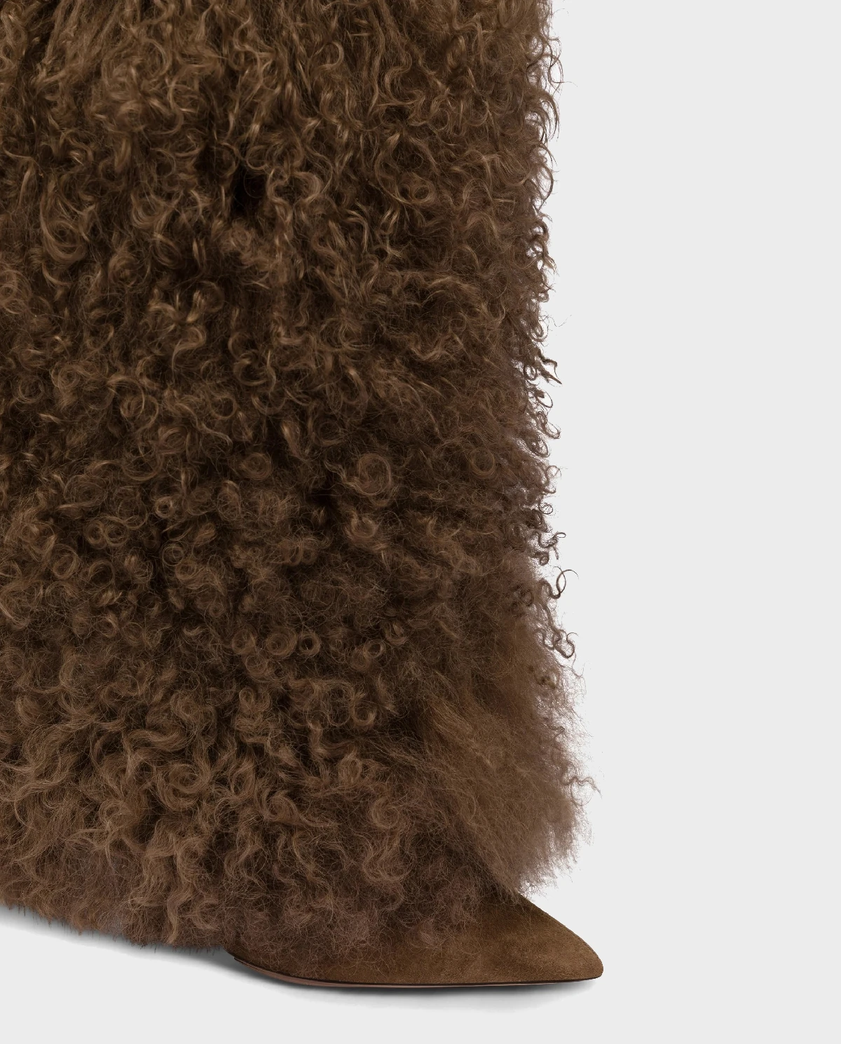 Futrzane kozaki na szpilce 105 - Image #5