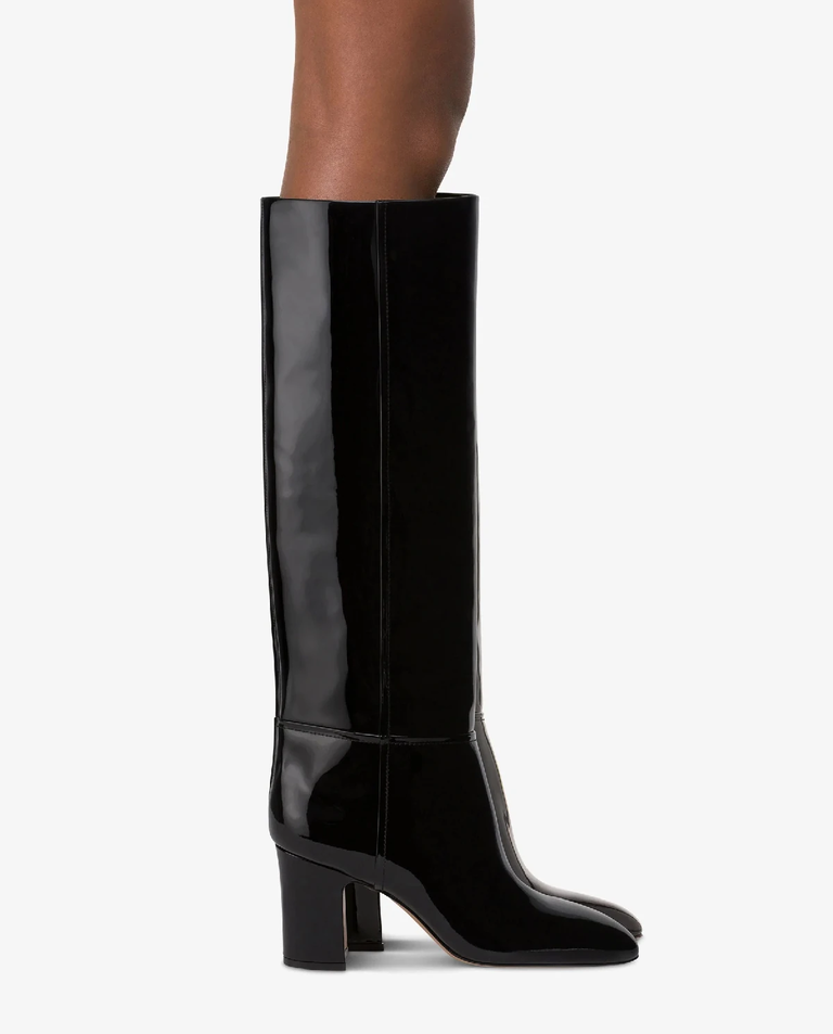 Czarne lakierowane kozaki Lavinia 75