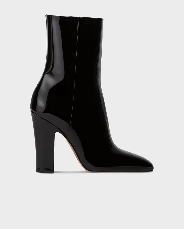 Czarne lakierowane botki Lavinia 100