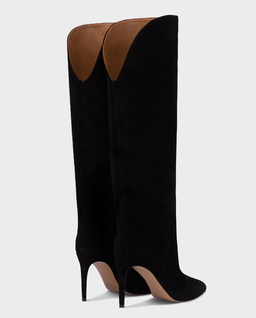 Zamszowe kozaki na szpilce Gaia 85 - Image #2