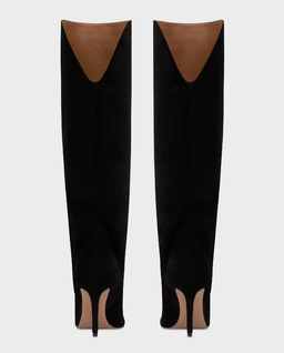 Zamszowe kozaki na szpilce Gaia 85 - Image #3