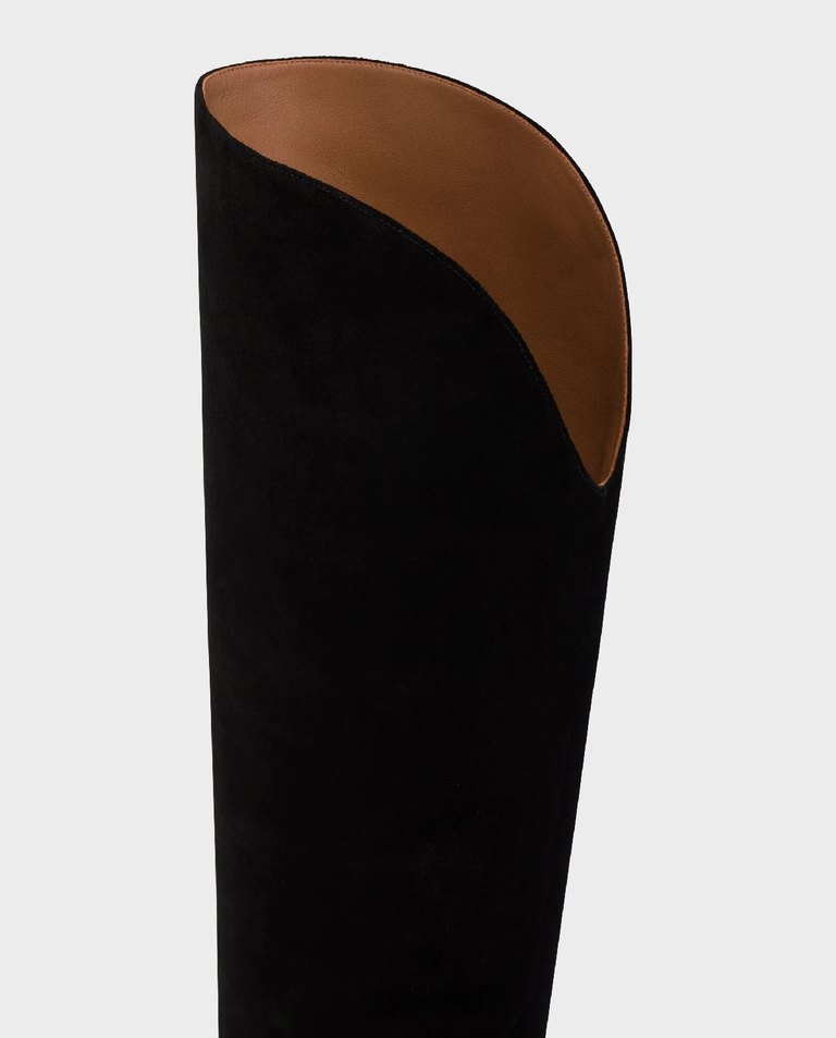 Zamszowe kozaki na szpilce Gaia 85 - Image #4