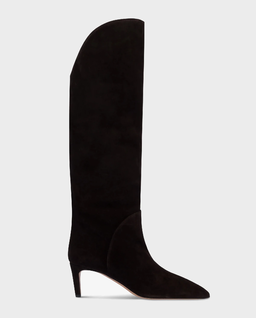 Zamszowe kozaki na szpilce Gaia 60 - Image #0