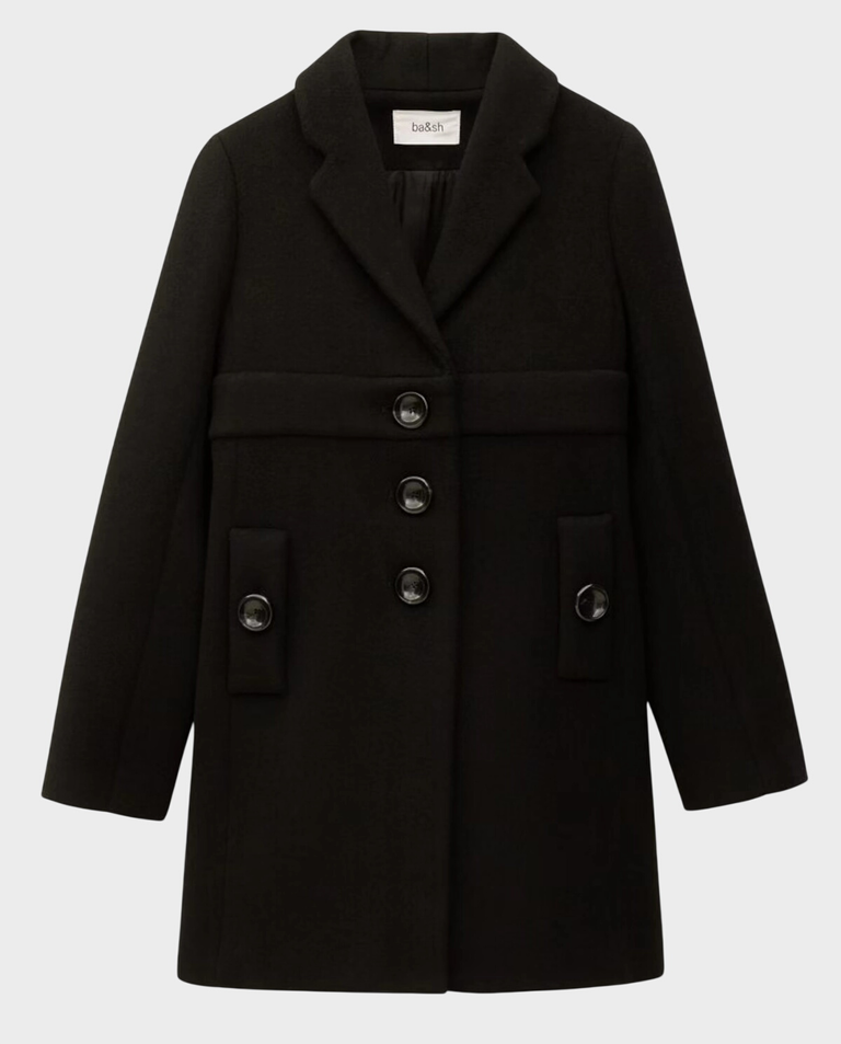 Czarny płaszcz Manteau Thea