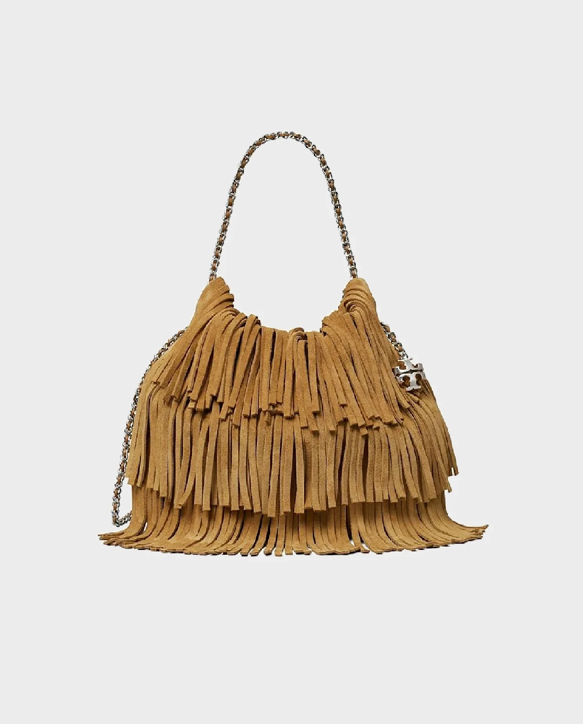 Brązowa torebka z frędzlami Fleming Mini - Image #0