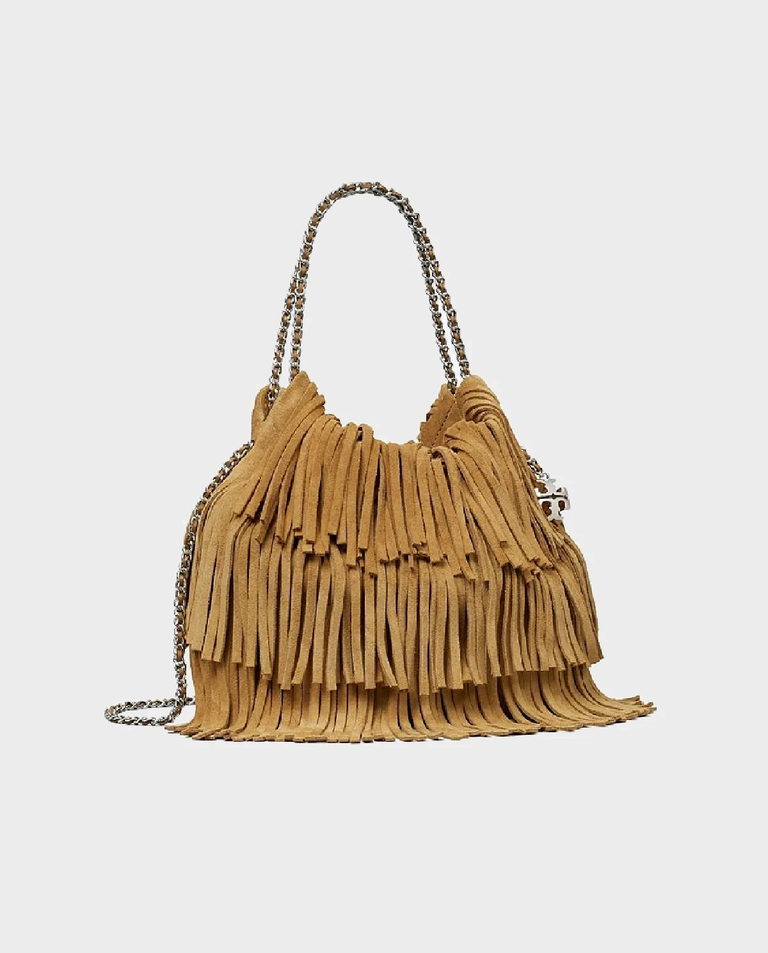 Brązowa torebka z frędzlami Fleming Mini - Image #2