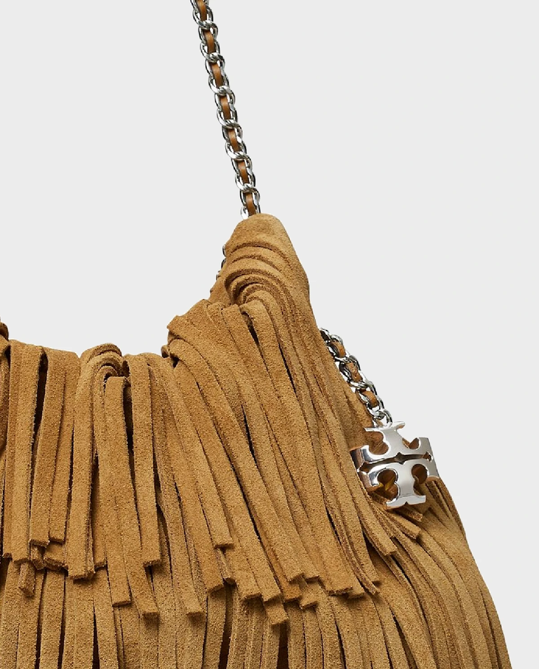 Brązowa torebka z frędzlami Fleming Mini - Image #4