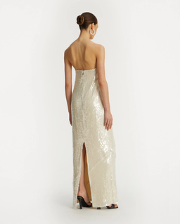 Biała cekinowa sukienka Sequin maxi - Image #2