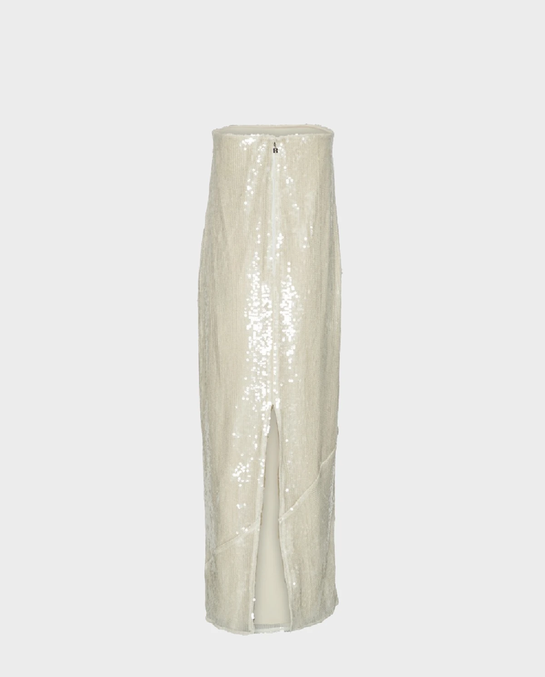 Biała cekinowa sukienka Sequin maxi