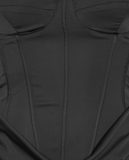 Czarna satynowa sukienka maxi - Image #2