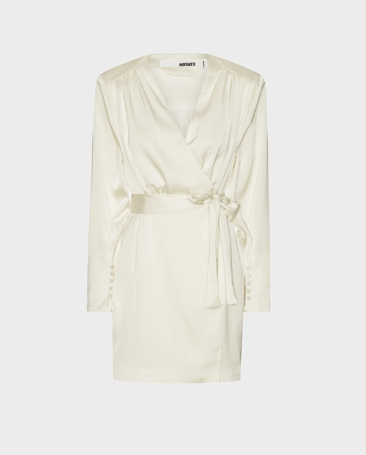 Kremowa kopertowa sukienka mini - Image #0