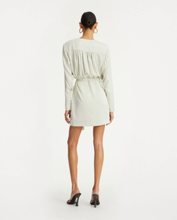 Kremowa kopertowa sukienka mini - Image #2
