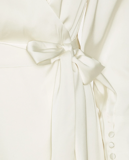 Kremowa kopertowa sukienka mini - Image #1