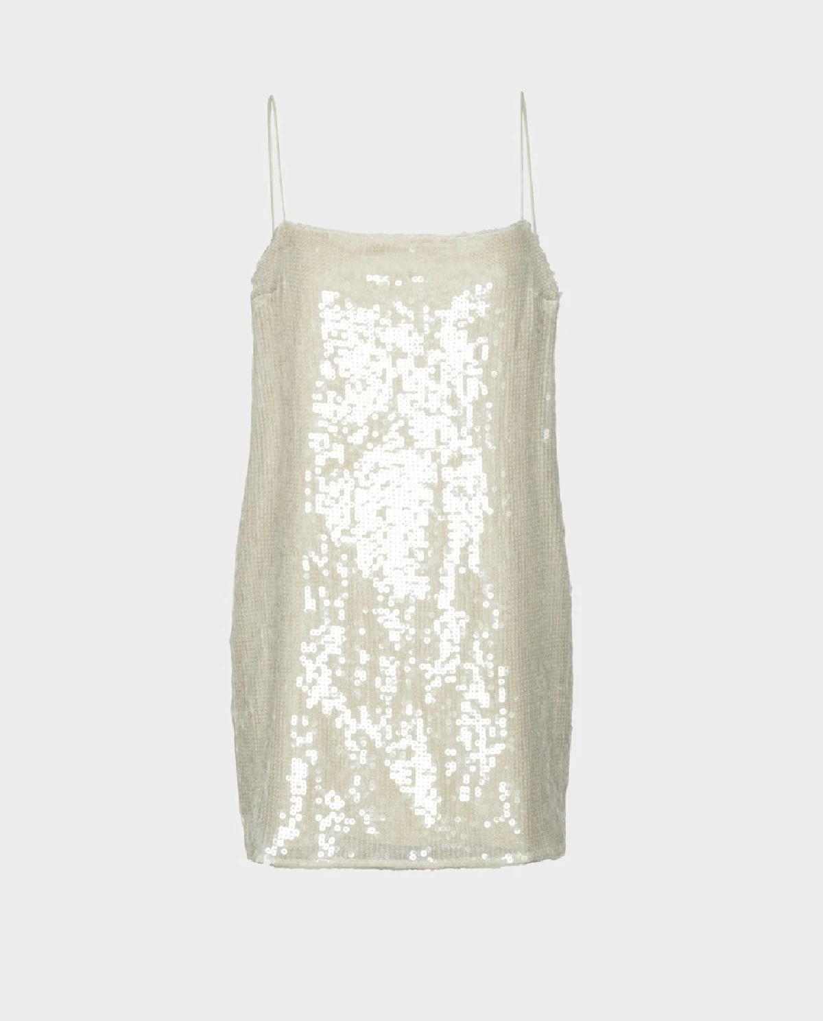 Biała sukienka mini z cekinami - Image #0