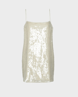 Biała sukienka mini z cekinami - Image #0