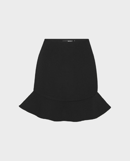 Czarna spódnica mini z falbanką - Image #0