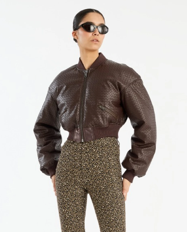 Ciemnobrązowa kurtka bomber