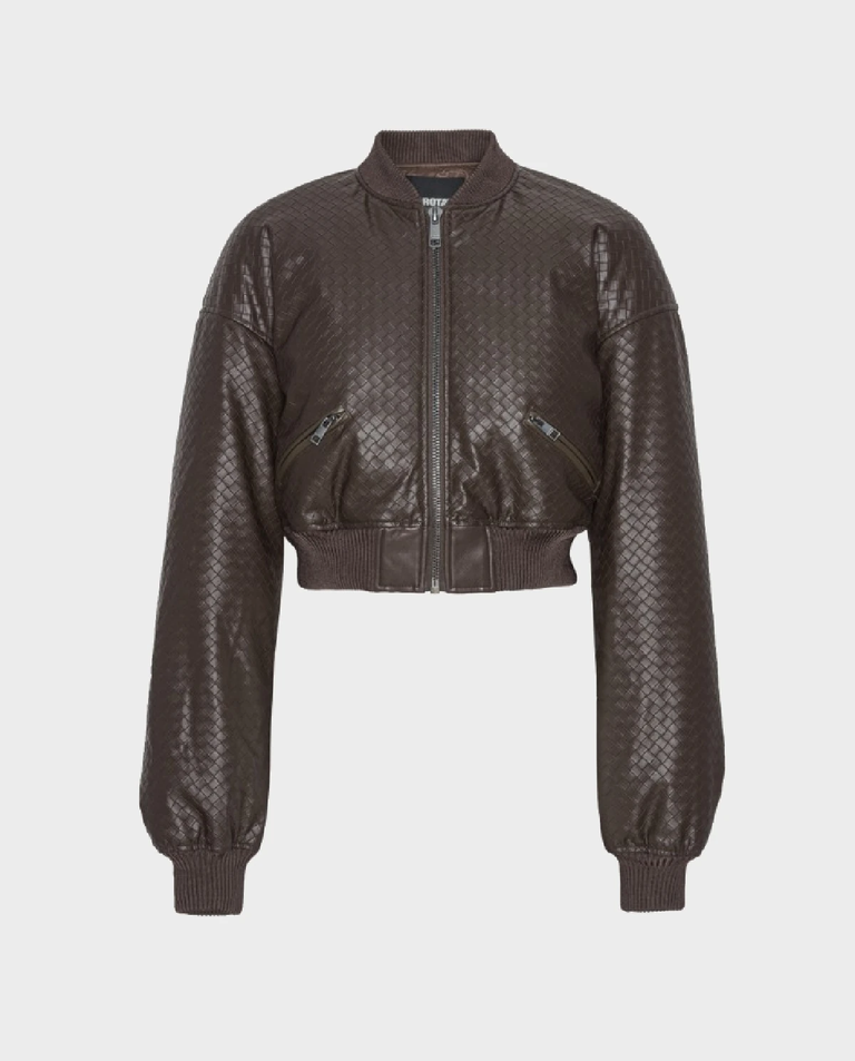 Ciemnobrązowa kurtka bomber