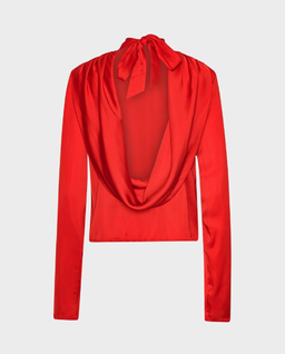 Satynowy top z drapowanym tyłem - Image #2