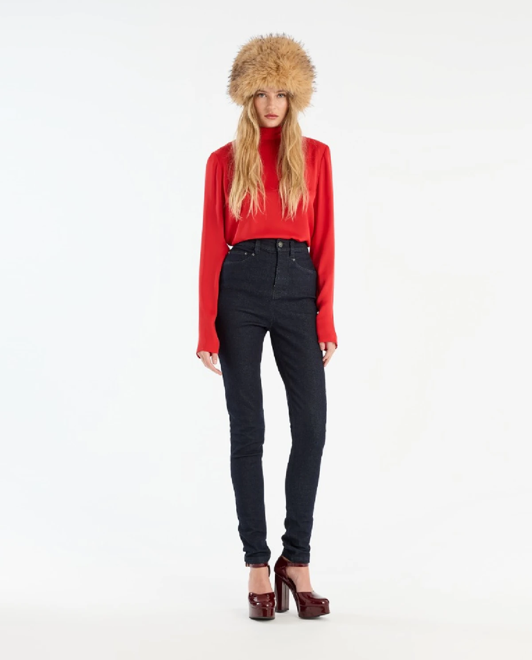 Satynowy top z drapowanym tyłem - Image #3