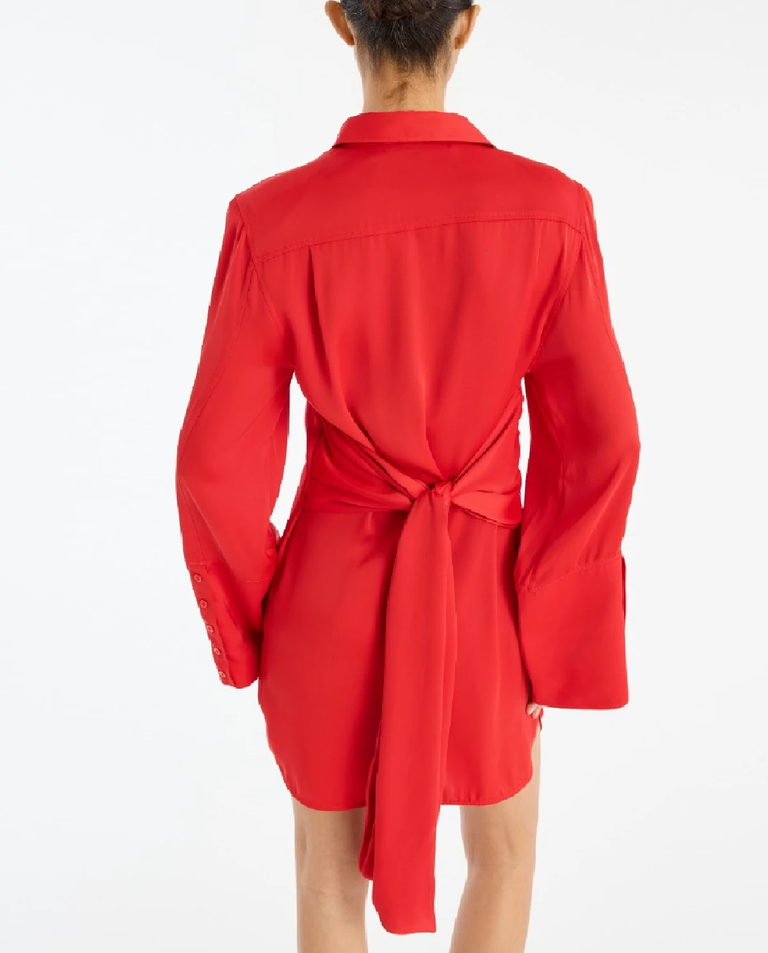 Satynowa sukienka koszulowa - Image #4