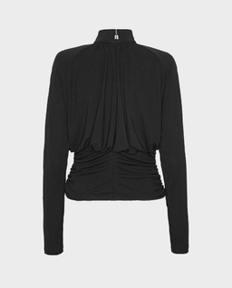 Czarny marszczony top - Image #1