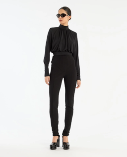 Czarny marszczony top - Image #3