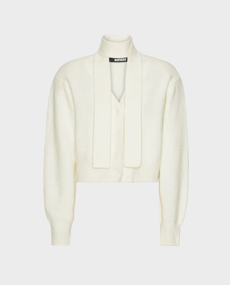 Dzianinowy biały kardigan