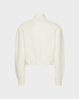 Dzianinowy biały kardigan - Image #1