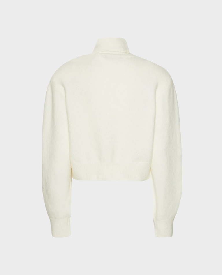 Dzianinowy biały kardigan