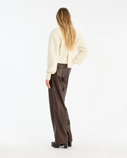 Dzianinowy biały kardigan - Image #4