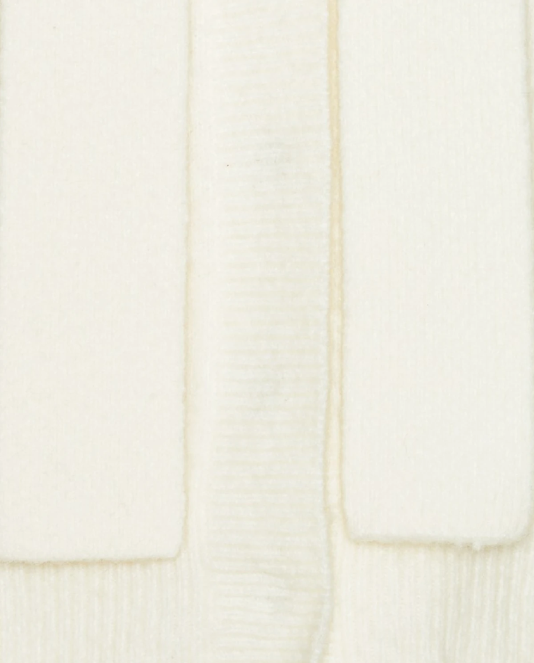 Dzianinowy biały kardigan - Image #2