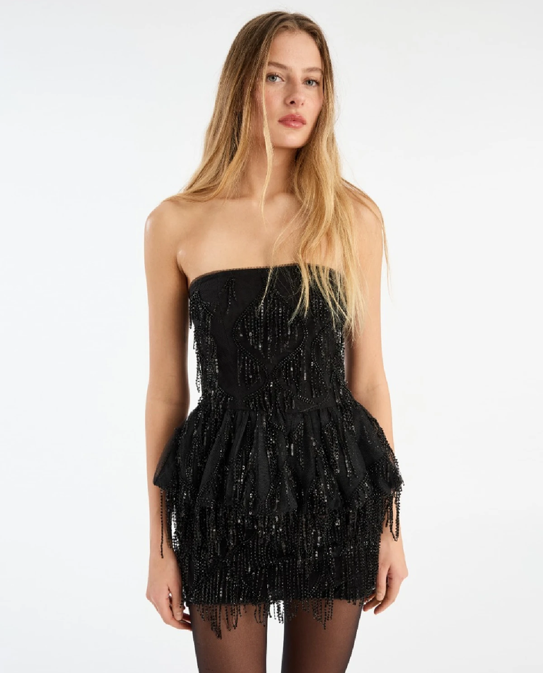 Czarny top z cekinami