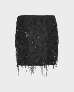 Czarna spódnica mini z cekinami - Image #1